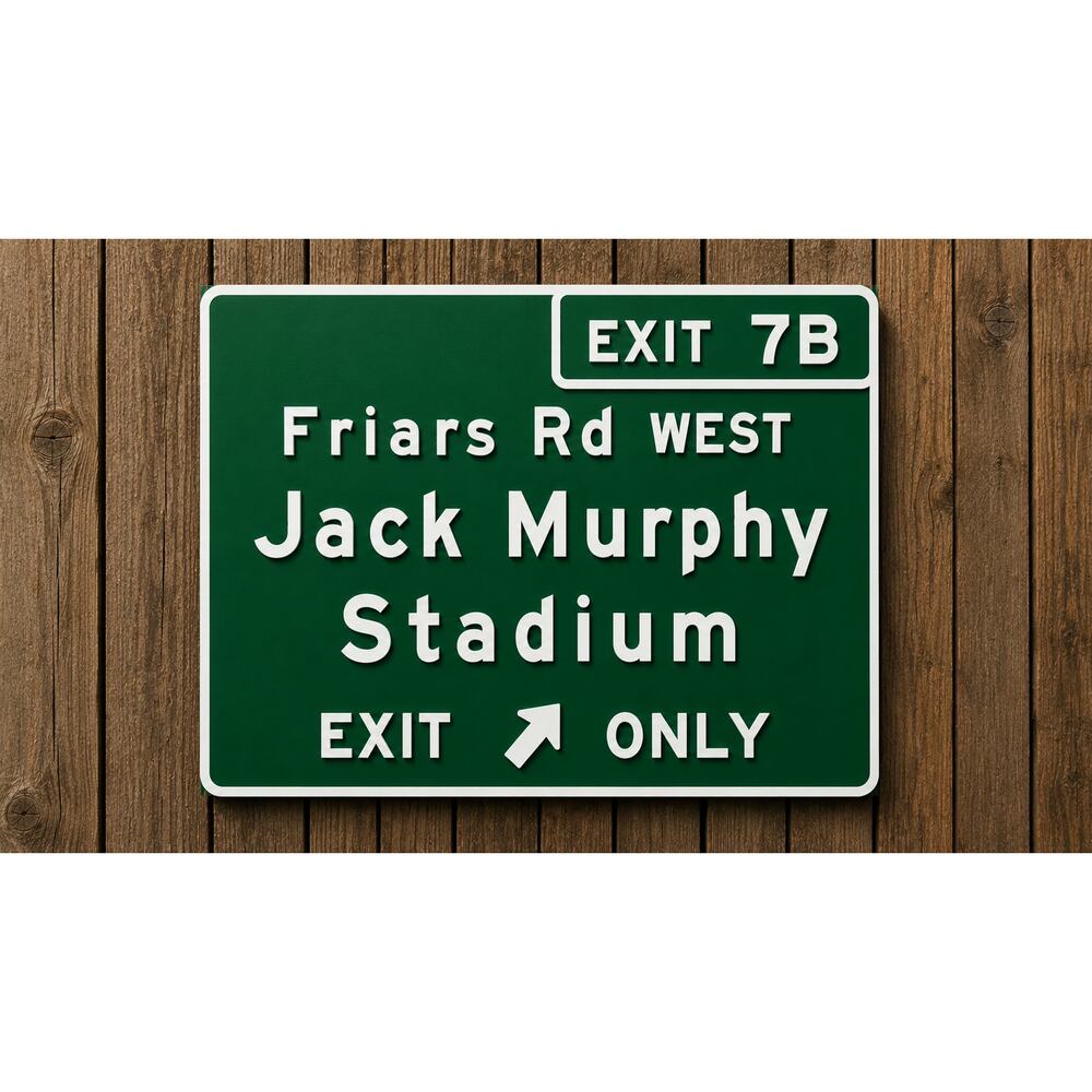 Jack Murphy Stadium Exit Road Sign San Diego California Baseball Chargers Padres